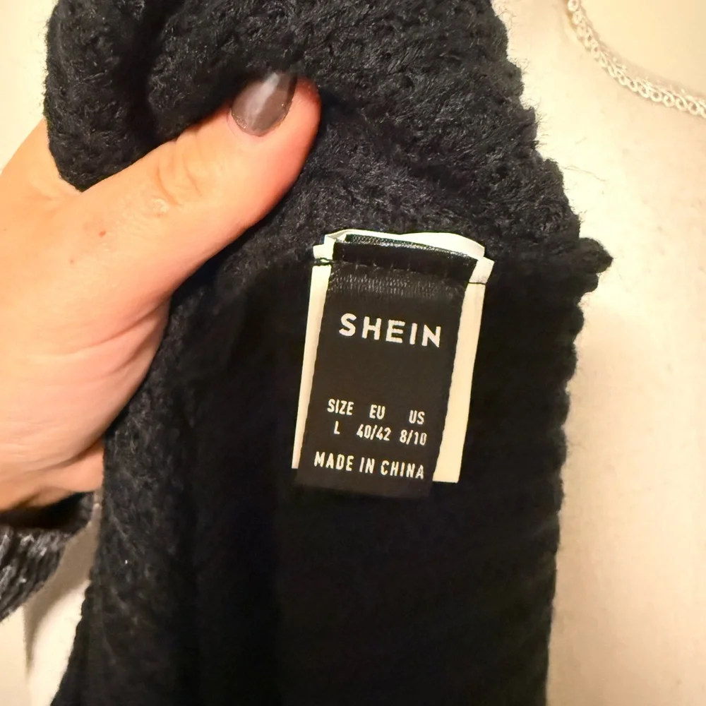 Shein black crochet sweater size L